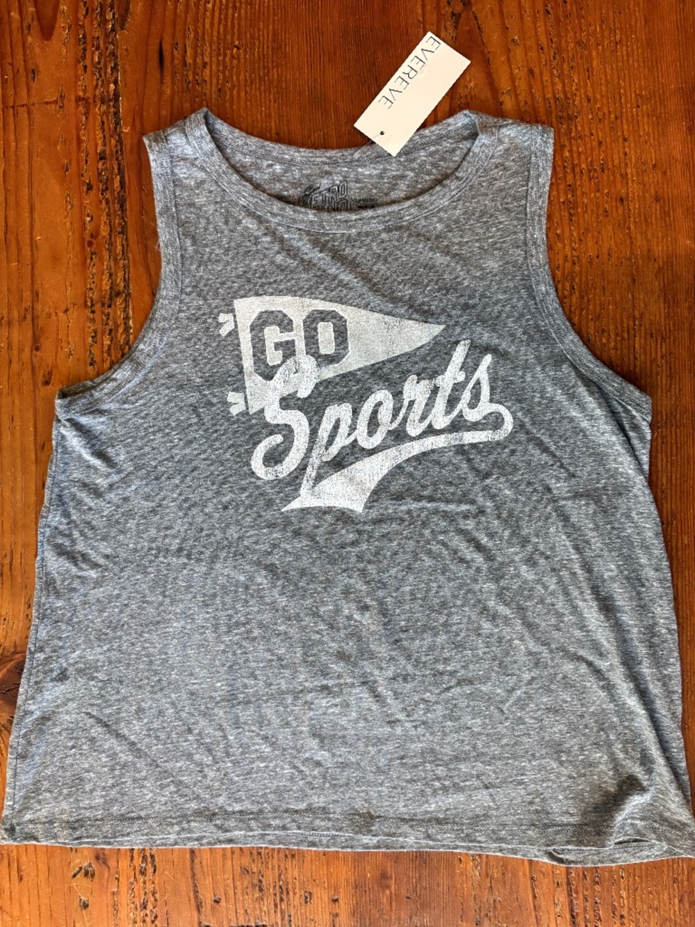 NWT The Original Retro Brand Muscle Tank T-Shirt Gray Size Large "Go Sports"